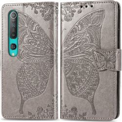 Mobigear Butterfly Xiaomi Mi 10 Pro Hülle Klapphülle Geldbörse - Grau